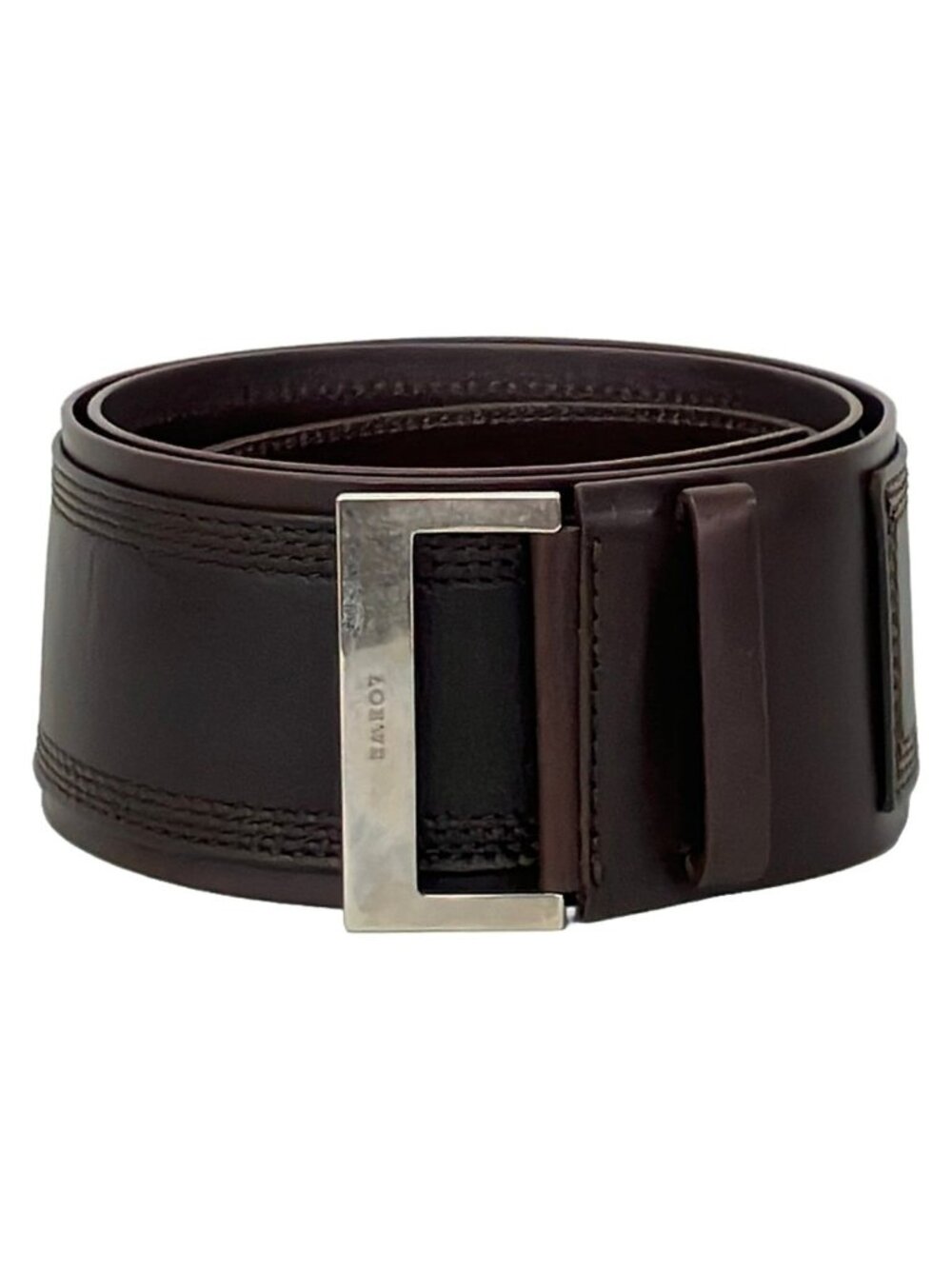 Loewe Belt S Dark Brown Silver Leather